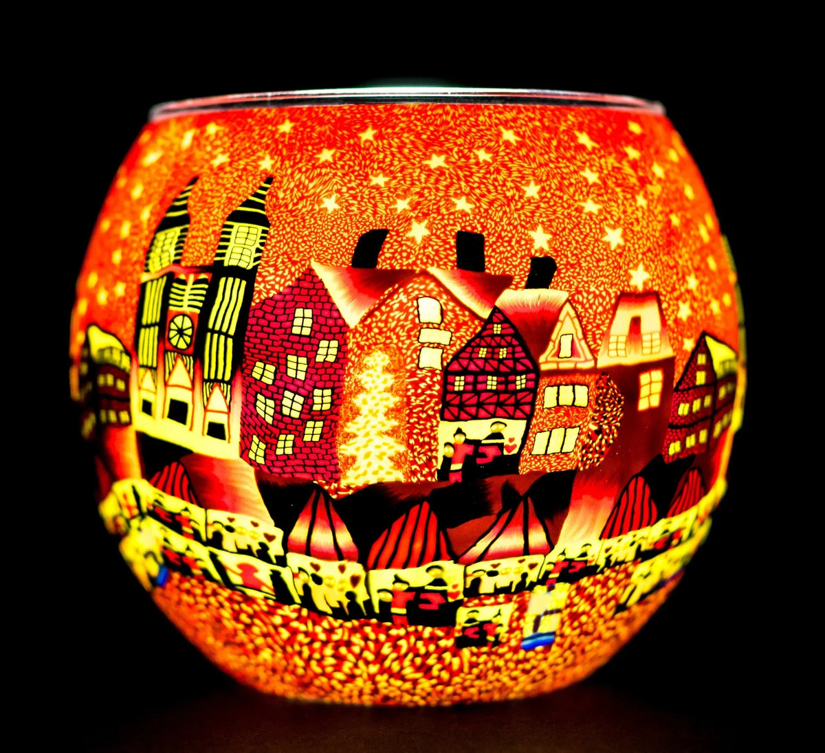Fiery Dawn Light Globe + LED Base Bundle