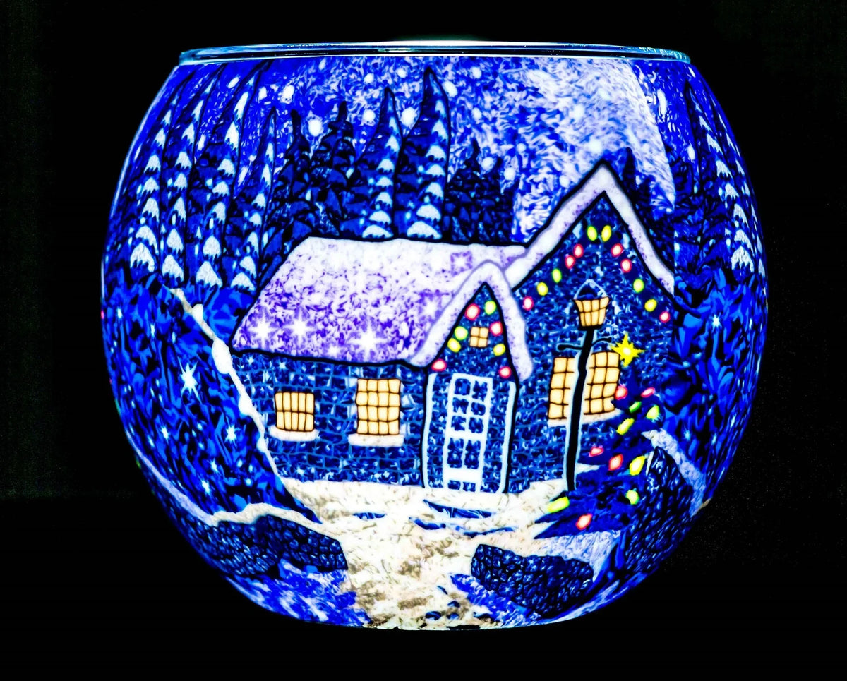 Winter Wonderland light globe glowing on LED base bundle