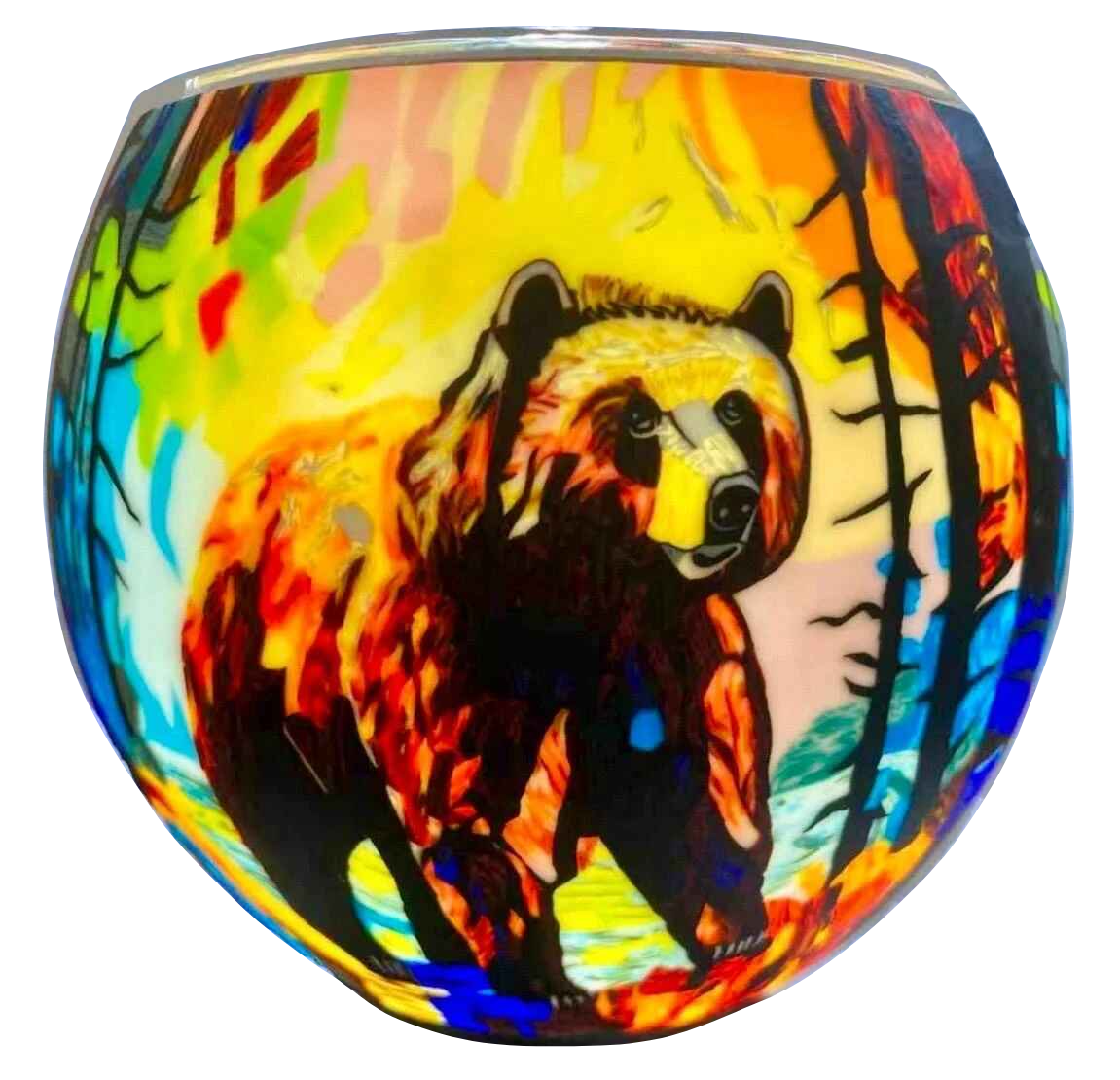 Colourful Bear light globe glowing on LED base bundle