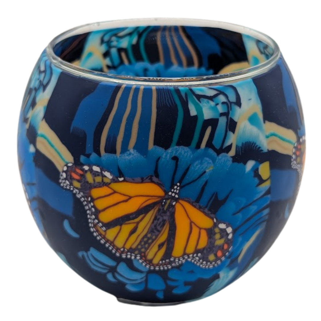 Globe lumineux Claymaster – Papillon Monarque, emballé dans une boîte cadeau