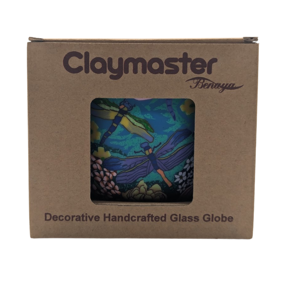 Globe lumineux Claymaster – Motif Libellule, Emballé dans un coffret cadeau