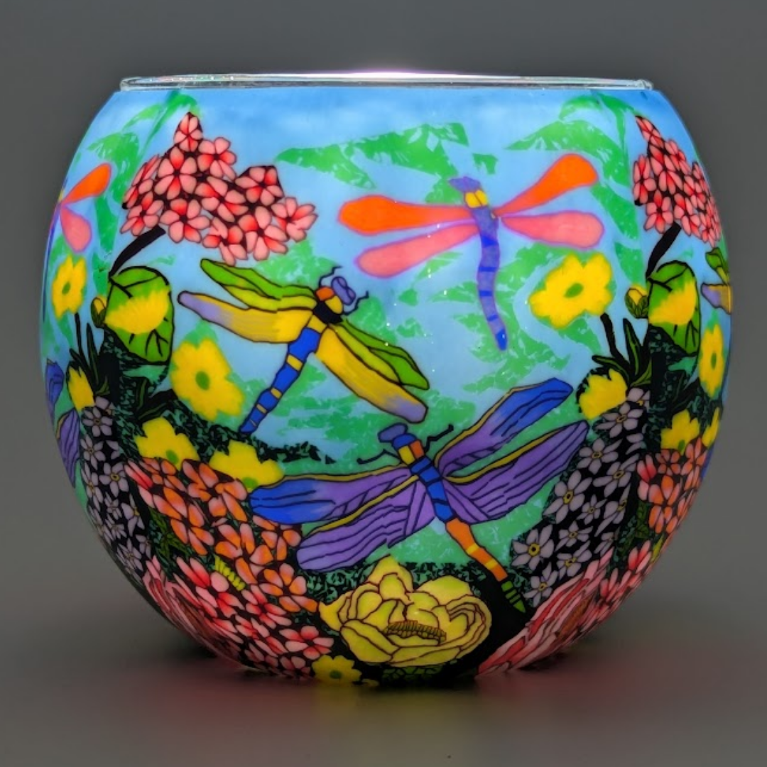 Globe lumineux Claymaster – Motif Libellule, Emballé dans un coffret cadeau