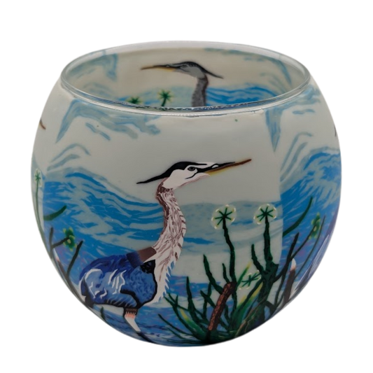Claymaster Light Globe – Great Blue Heron Design, Gift Boxed