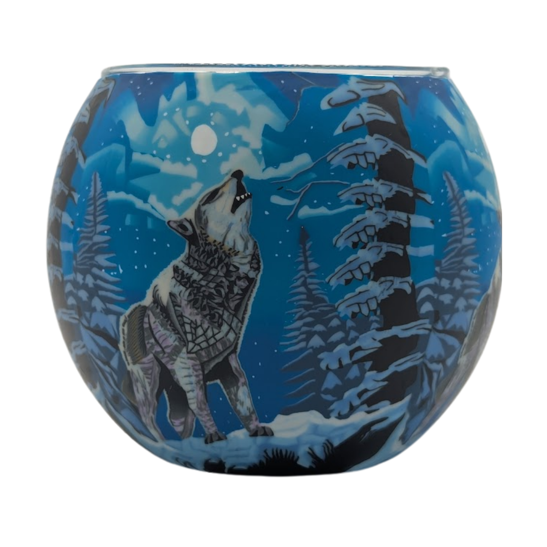Howling Wolf light globe glowing on LED base bundle
